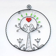 Dekorácie - strom s vtáčikmi pre mladomanželov - 11780118_