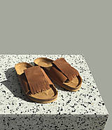 Ponožky, pančuchy, obuv - Korkáče Karamel velur - 11780349_