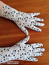 Rukavice - Ochranné elastické rukavice modré kvety - 11778536_