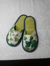 Ponožky, pančuchy, obuv - Papuče fialky - 11784578_