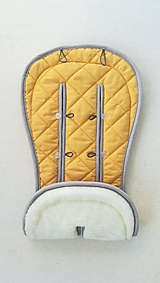 Detský textil - MERINO podložka do kočíka BUGABOO Bee / Buffalo/ Cameleon/ Donkey/ Joolz 100% WOOL Seat Liner Mustard Yellow horčicová - 11785478_