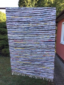 Úžitkový textil - Koberec strakatý úzkopásikavý 160x73cm - 11788065_