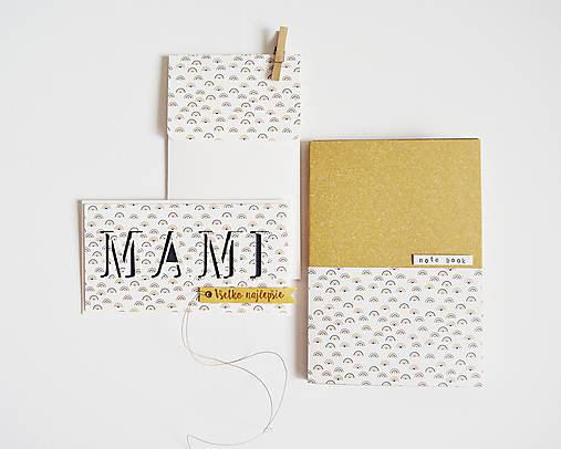 Papiernictvo - Pozdrav a zápisník - mami II (dúha) - 11790274_