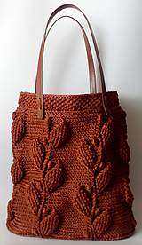 Handmade háčkovaná kabelka s 3D vzorom hrdzavá (ruggine)