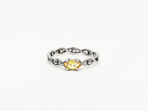 Prstene - Strieborný prsteň s citrínom Všetko vidím - 11795476_