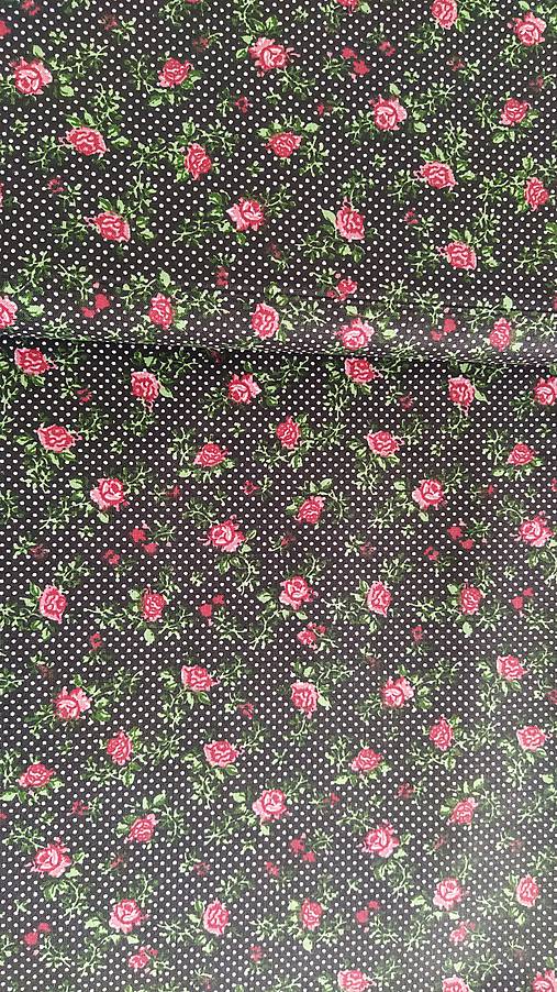 Textil - Cierna s ruzickami - 11792883_