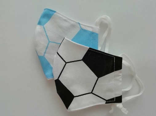  - Bavlnené rúška pre deti "futbal"  (Modré) - 11792822_