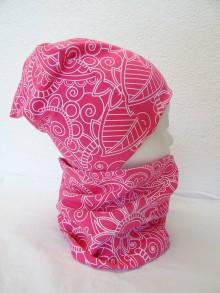 Detské čiapky - ružový set s potlačou - 11794057_