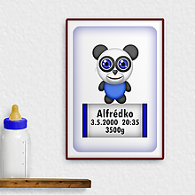 Grafika - Roztomilé zverky - grafika k narodeniu dieťaťa džungľa/safari (panda) - 11794679_
