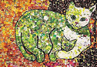 Dobrý obchod - Pohľadnice MAČKY (Zelená mačka) - 11799128_