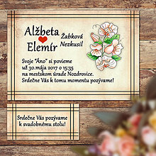 Papiernictvo - Vintage svadobné oznámenie a pozvánka k svadobnému stolu kvetové (5) - 11802110_