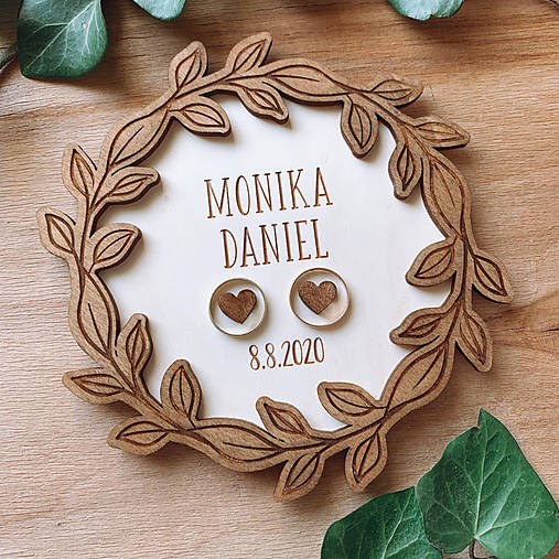 Prstene - Tanierik na obrúčky venček 1 - 11803378_