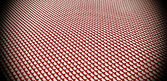 Textil - Bavlnená látka - Polkruh na červenom - cena za 10 centimetrov - 11806242_