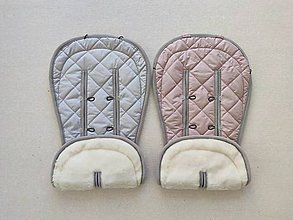 Detský textil - Bugaboo Donkey Twin seat liners / podložky pre dvojičky 100% MERINO pastel Grey and Dusty Pink - 11804388_