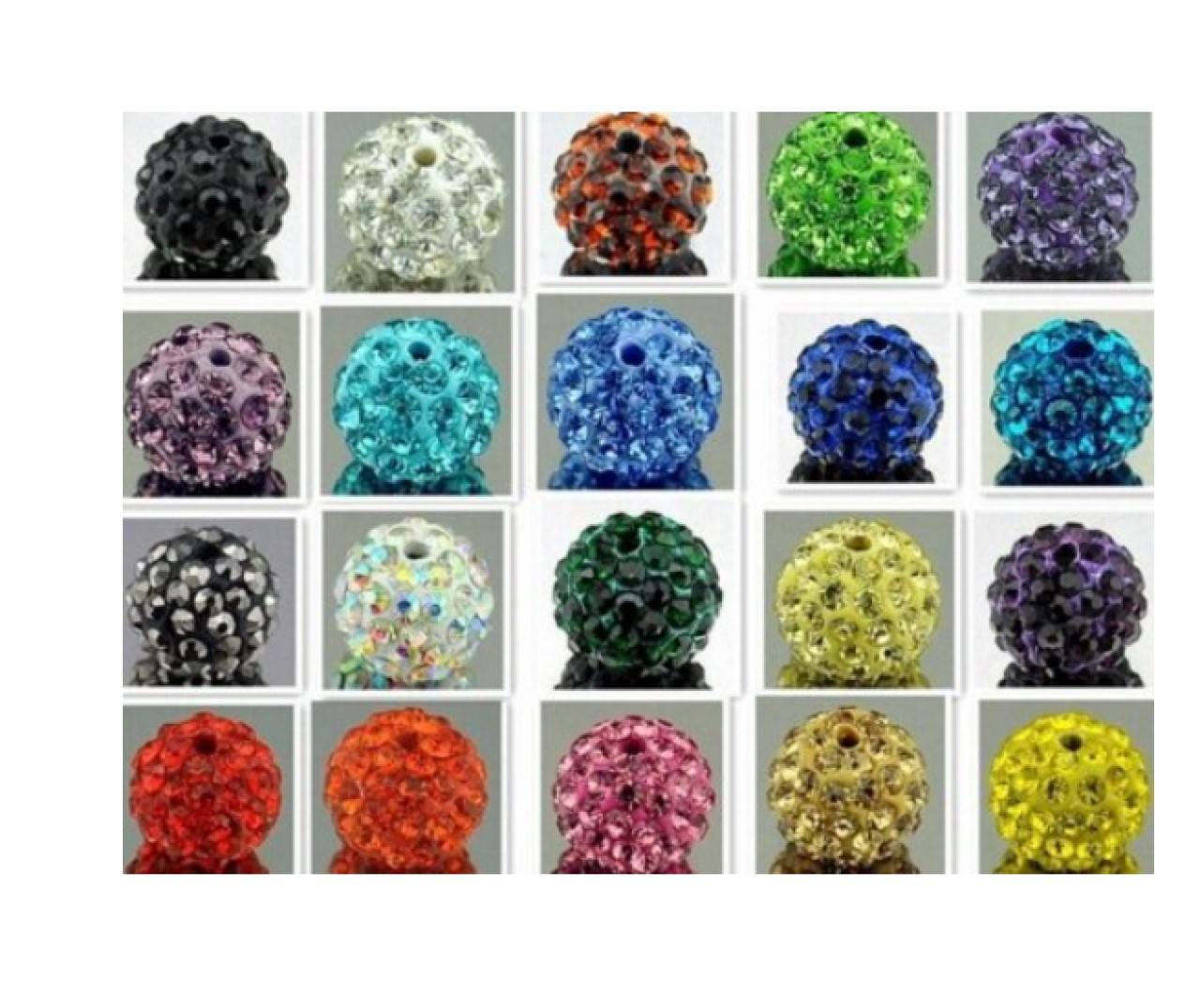 KK101 Shamballa disko korálky mix 10 mm