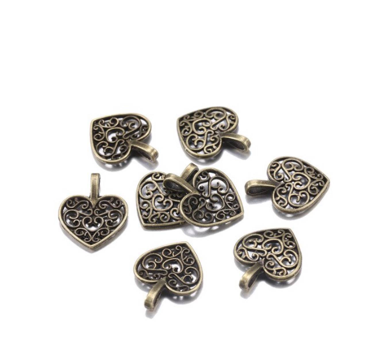 PR102 Prívesok srdiečko 18 x 15 mm (Meď/Bronz)