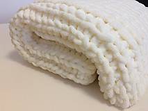 Úžitkový textil - Pletená deka “krémový vrkoč” (60 x 70 cm) - 11812197_