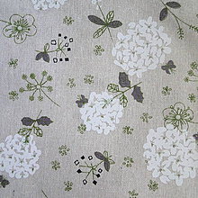 Textil - Bavlnená látka-1cm (režná svetlá-kvety) - 11815502_
