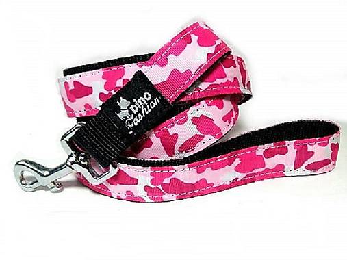 Pre zvieratá - Popruhové vodítko Pink Camouflage - 11815302_