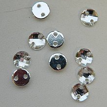 Iný materiál - Našívacie kamienky kruhové 6mm plastové (kryštál povrch štvorčekový) - 11812309_