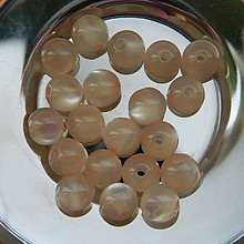 Korálky - Sklenené koráliky guličky 8mm s prieťahom (Béžová) - 11813726_