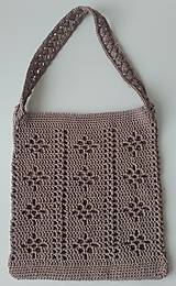 Handmade háčkovaná kabelka s ažúrovým vzorom ako elegantný variant - hnedoružová