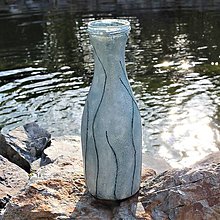 Dekorácie - Malovaná váza (Modrá) - 11819080_