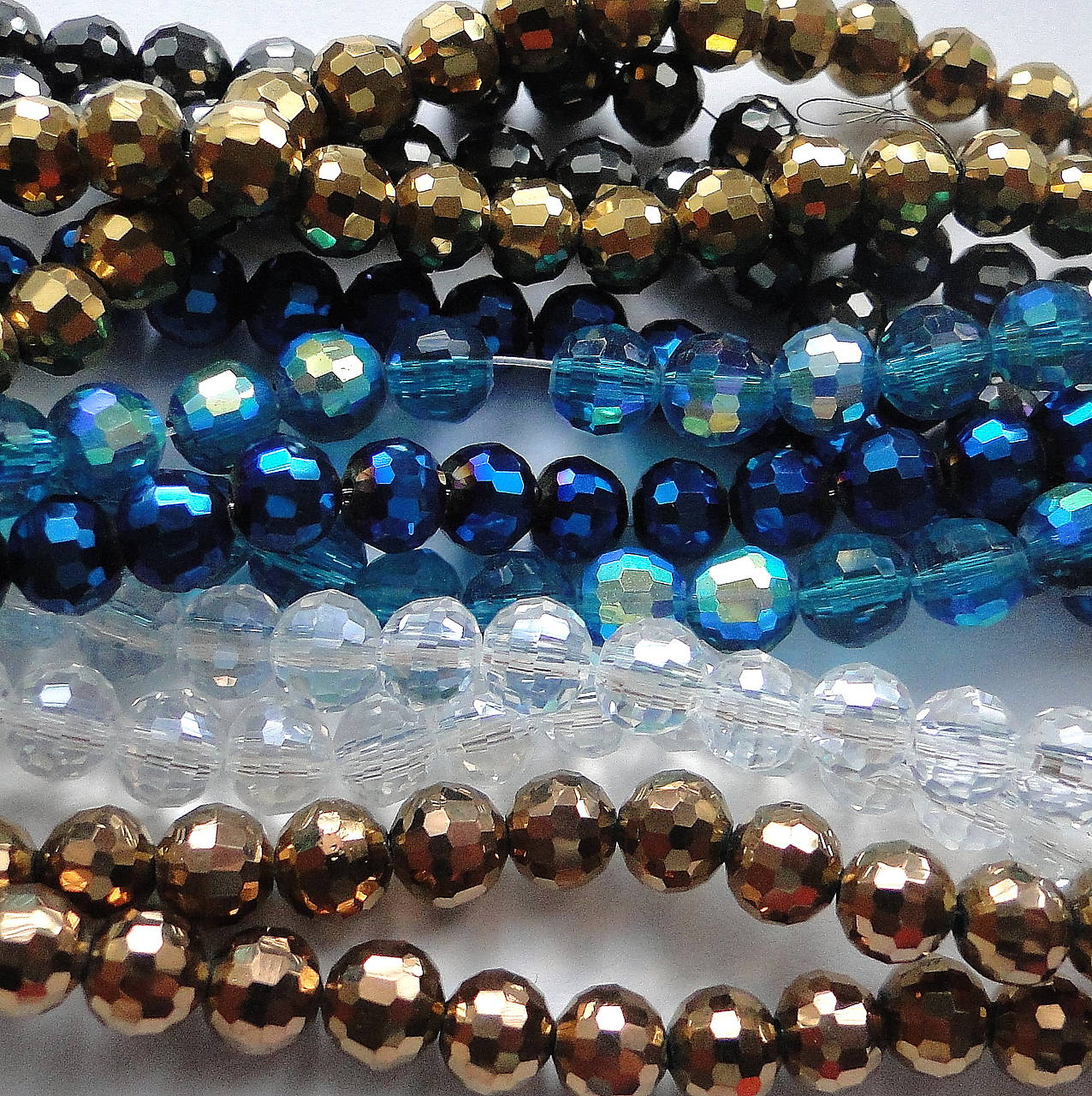 Sklenené brúsené DISCO korálky 6mm-1ks