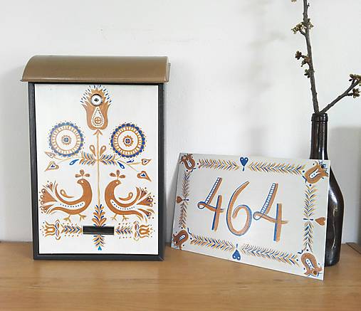 Nádoby - maľovaná schránka - Vtáčiky - ornament na bielom - 11818443_