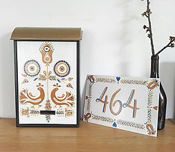 Nádoby - maľovaná schránka - Vtáčiky - ornament na bielom - 11818443_