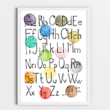 Art Print - bodkovaná abeceda