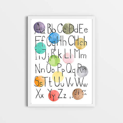 Art Print - bodkovaná abeceda