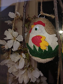 Dekorácie - Veľkonočné kraslice veselé zvieratká (sliepočka Anežka) - 11825063_