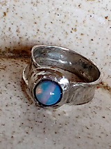 Prstene - prsteň s okrúhlym opalitom - 11822077_