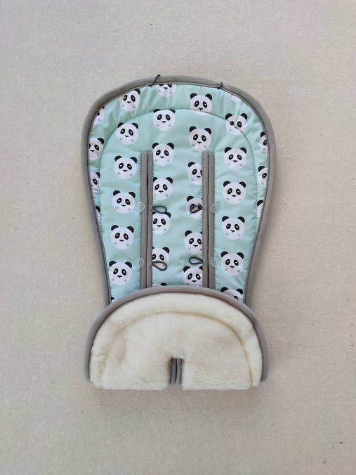 Detský textil - VLNIENKA Podložka do kočíka  Babystyle OYSTER 3 100 % merino top PANDA MINT - 11827714_