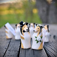 Darčeky pre svadobčanov - Kólia a bišónik - darčeky pre svadobných hostí/menovky - podľa fotografie psíka - 11829249_
