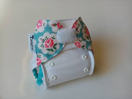  - Novorodenecké Vrchné PUL plienkové nohavičky s kridelkami (veľ. XS-S) "Ako z porcelánu" - 11826114_
