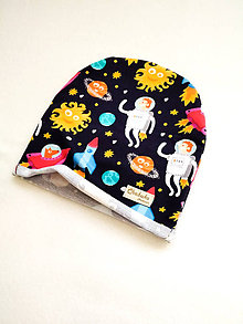 Detské čiapky - tenká čiapka vesmír - 11830555_