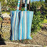 Nákupné tašky - Zero waste taška  (Modré pásiky) - 11834492_