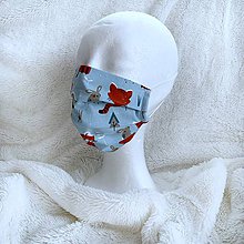 Rúška - Ochranné rúško na tvár s originálnou rúškovou gumičkou (líška a zajac) - 11834497_