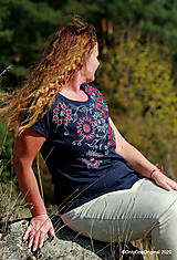 Topy, tričká, tielka - Dámske tričko batikované, maľované Z LÚKY - 11835961_