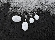 Sady šperkov - Zrnka ledu (náušnice + brož + náhrdelník) - 11834908_