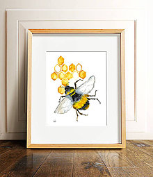 Kresby - Art Print - včela - 11839751_