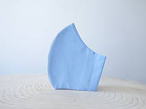 Rúška - Tvarované 2 alebo 3 vrstvové ochranné rúško 100% bavlna s priestorom na filter  jednofarebné - dámske M (nebíčkovo modrá) - 11836719_