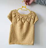 Detské oblečenie - Pletený top s lístočkami - žltý - 11836517_