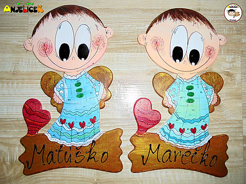 Tabuľky - Menovka - anjelik chlapec - 11843555_