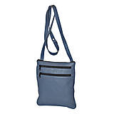 Pánske tašky - Kožená taška cez plece v modrej farbe - 11841803_