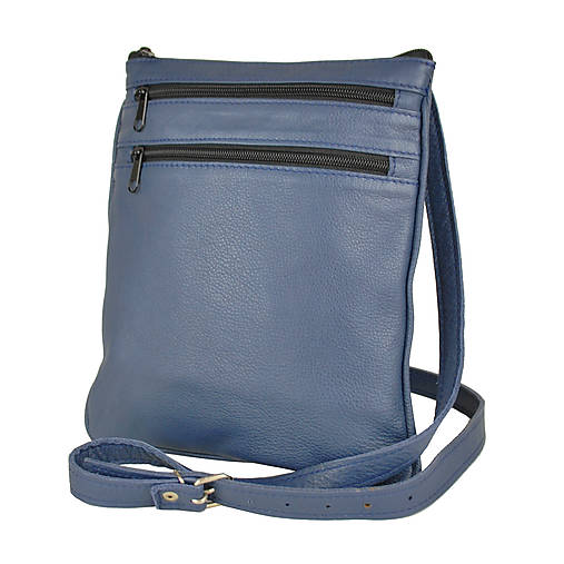 Kožená taška cez plece v modrej farbe