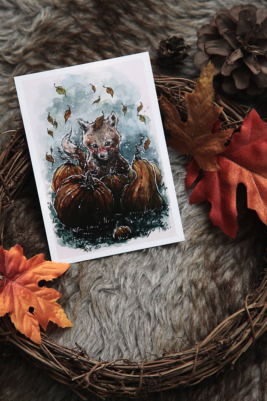 Hebučká novembrová tekvicová líštička Art Print