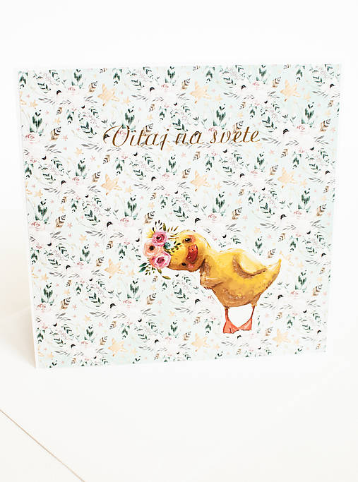 Papiernictvo - Pohľadnica "Vitaj na svete" UNI ducky - 11841525_